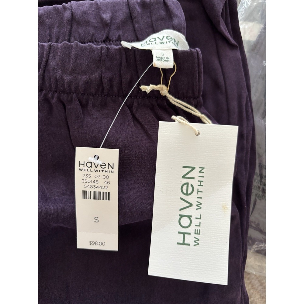 Haven Well Within Purple Cupro Ecovero Wide Leg Lounge Pants S NWT - Picture 4 of 8